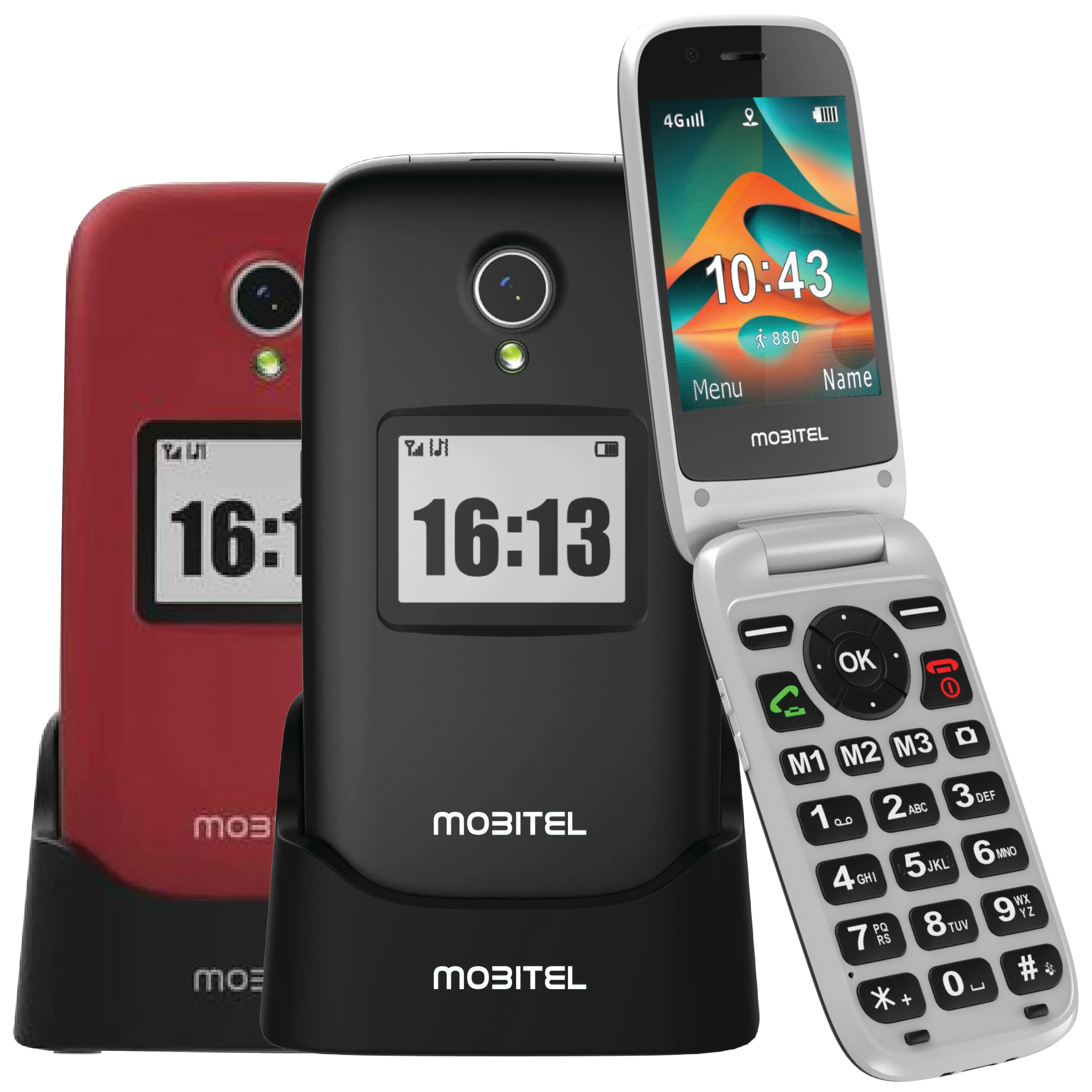 Mobitel 8010 Senior Mobile Phone Big Button Flip Phone for Elderly 4G SIM